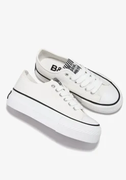 Conguitos Zapatillas Lona Plataforma Blanco B&W^ Zapatillas|Zapatillas