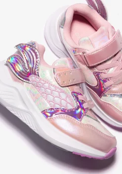 Conguitos Zapatillas Sirena Elástico Con Luz Rosa^ Zapatillas Con Luces|Zapatillas