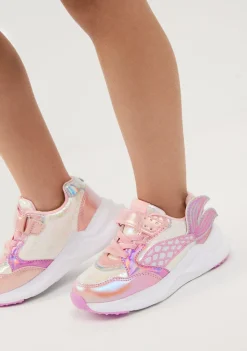 Conguitos Zapatillas Sirena Elástico Con Luz Rosa^ Zapatillas Con Luces|Zapatillas
