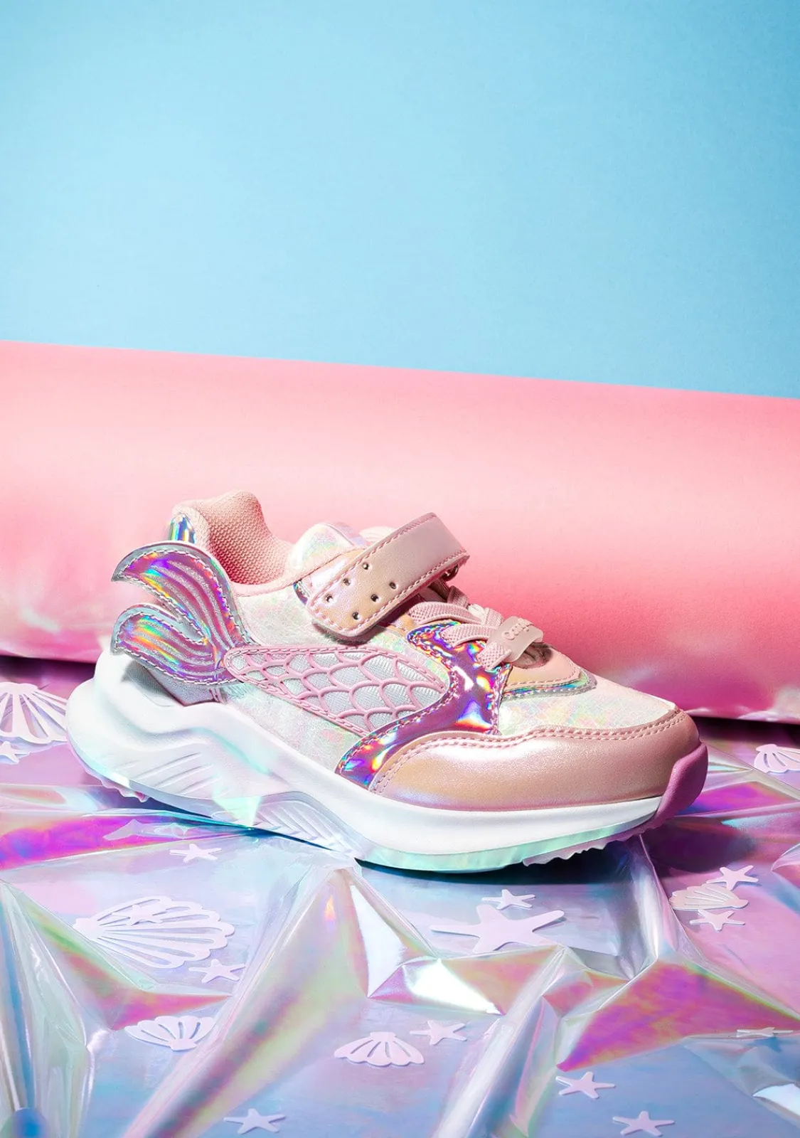 Conguitos Zapatillas Sirena Elástico Con Luz Rosa^ Zapatillas Con Luces|Zapatillas