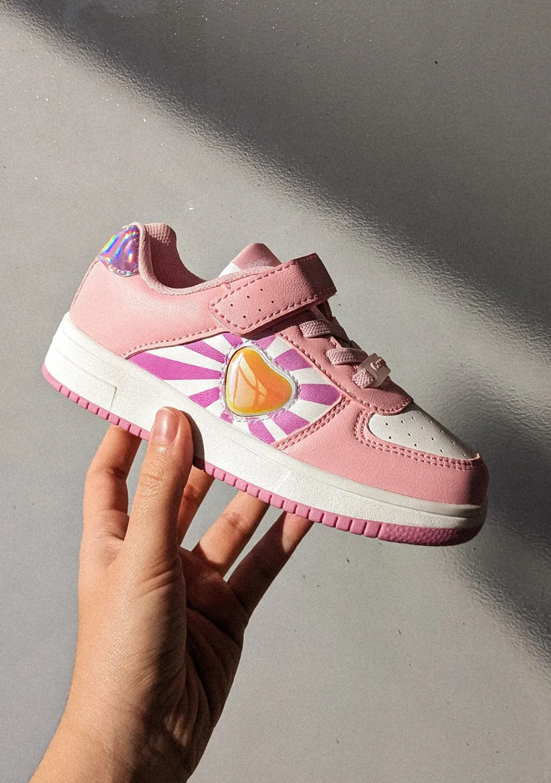 Conguitos Zapatillas Solares Corazón Con Luces Rosa^ Zapatillas Con Luces|Zapatillas