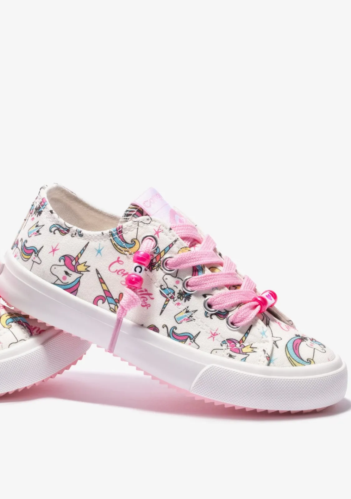 Conguitos Zapatillas Unicornios Lona Blanco^ Zapatillas