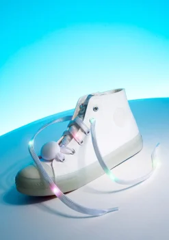 Conguitos Zapatillas Unisex Cordones Con Luz Lona Blanco^ Zapatillas Con Luces|Zapatillas