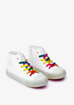 Conguitos Zapatillas Unisex Cordones Con Luz Lona Blanco^ Zapatillas Con Luces|Zapatillas