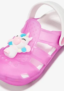 Conguitos Zuecos Unicornio Con Luces Rosa^ Sandalias|Sandalias